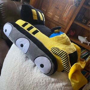 Yellow and Black Plush Construction Vehicle Toy